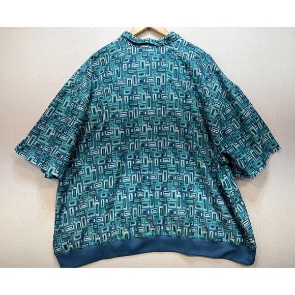 Irvine Park Mens Short Sleeve Henley Shirt Size  4XL Retro Geometric Casual Y2K - Picture 7 of 9